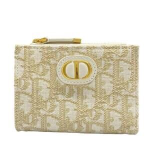 Christian Dior DIOR/ChristianDior 30 Montaigne Dalia Wallet Bifold Wallet White